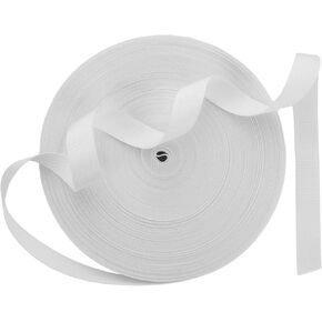 1 Inch Heavy Duty Nylon Webbing 50 Yards Nylon Strapping Flat Webbing Strap, Great for Dog Leash, Collars, Seat Belt, Backpack, Outdoor DIY Gear Repair, Crafts, White