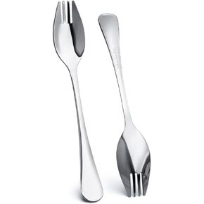 Spork 6-Pack Long Handle and Heavy Duty 18/10 Sporks Stainless Steel Sporks Reusable for Kids and Adults and Outdoor Camping by KAISHANE