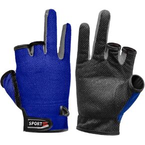3 Cut Fingers Gloves, Anti-Slip Fishing Glove, Professional Finger Gloves Protector Unisex Elastic Band Glove for Outdoor Fishing, Cycling, Photography and Hunting