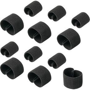 Wisdompro Elastic Belt Keeper, 12 Pcs Loop Keeper for 1" Backpack Straps or 1 1/2" Wide Belt Organizers - 2 Sizes, Black