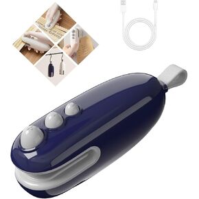 Mini Bag Sealer, 2 in 1 Chip Bag Sealer with Cutter, Rechargeable Bag Sealer Heat Seal, Portable Resealer Machine for Plastic Bags Food Storage Snacks Freshness (White,1pack)