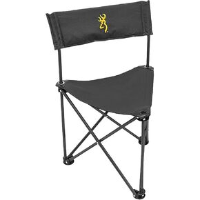 Browning Dakota Hunting and Camping Chair - Compact and Foldable Steel Frame with 3 Legs, Extra Wide 600D Fabric Seat, Angled Back, and Shoulder Carry Bag