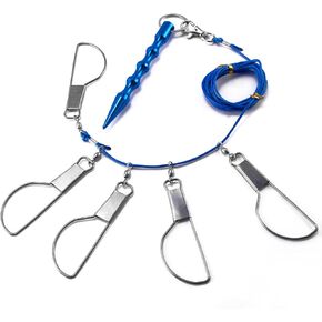 Fish Stringer 15ft/6.5ft, Fishing Stringer with Stainless Steel Swivels Snaps Lock and Heavy Duty Ground Spike, Stringer Fishing Gear for Trout Bass Salmon Walleye