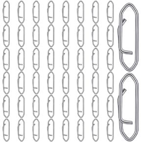 50 Pcs Fishing Power Speed Clips, High Strength Stainless Steel Fishing Clips, Power Fishing Clips for Fishing Lure Quickly Change Freshwater Saltwater Fishing Connector Tackle
