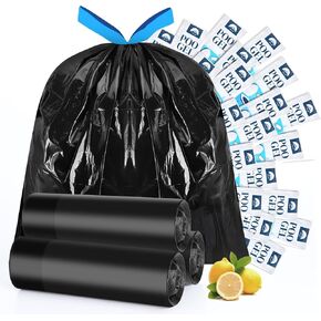 Portable Toilet Bags Poo Gel Set, 30 Count 10 Gal Camping Toilet bags with drawstring and 30 Pack 0.53 Oz each Pee Powder for Portable Camping Toilet fit for Traveling, Emergency, Outdoor Activities