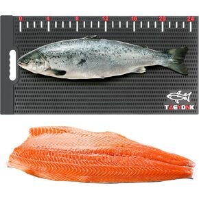 Fish Fillet Mat, Portable Non Slip Large (28"x14") Fish Cleaning Mat with Fish Measuring Sticker, Easy to Clean Durability Lightweight Fish Mat for Fish Cleaning Board, Gift Ideas for Fisherman