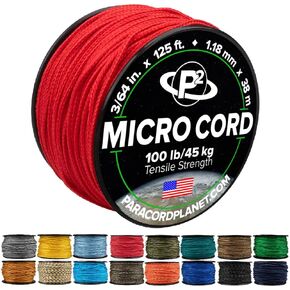 Paracord Planet Micro Paracord – Thin Braided Cord for Crafting, Fishing, and DIY Projects in 125 ft Spools – Acid Lime