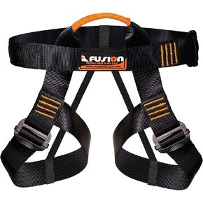 Rock Climbing Harness - Fusion Climb® - (5,000 LBS Rated) Professional Half Body Harness for Mountaineering, Tree Climbing, Ziplining, Rock Climbing, Rappelling - Heavy Duty Half Body Harness