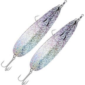 THKFISH Magnum Flutter Spoon Fishing Spoon Lures, 2 Pcs 8" Or 9" Large Saltwater Fishing Lures for Striped Bass, Walleye, Salmon, Big Trolling Freshwater Striper Fishing Spoons Fishing Lures