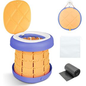 Inmorven Portable Toilet Camping Foldable Potty Travel Toilet Adjustable Height Training Toilet Seat Emergency Toilet Travel for Toddler Adults Kids for Car,Camping, Trips,Boat,Indoor,Outdoor etc.