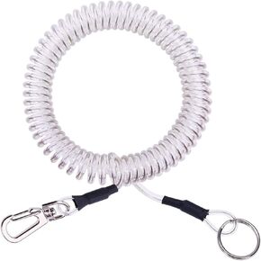 1Pcs Fishing Coil Lanyard Retractable Plastic Safe Rope Steel Wire Inside Fish Securing Tools for Pliers, Kayak