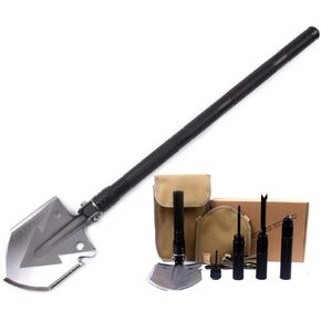 Survival Shovel, Camping Shovel, Emergency Spade, Survival Shovel w/Pick, Tactical Shovel Survival Tool, Entrenching Tool for Off Road, Camping,Gardening, Beach, Digging Dirt,Sand, Mud,Black in Kuwait