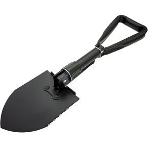 Folding Shovel- Heavy Duty Carbon Steel Military Shovel, Mini Portable Camping Shovel, Entrenching Tool for Off Road, Hiking, Digging Dirt, Sand, Mud & Snow