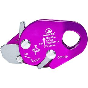 Climbing Descender Self-Braking Stop Climbing Rope Grab Stopper Peak Gear for Mountaineering Suitable Diameter 9-13mm Rope(Purple)
