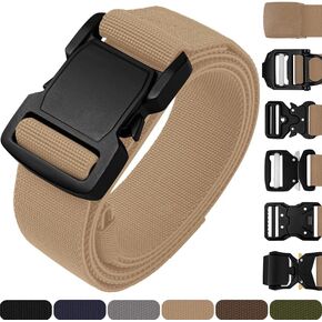 TECEUM Tactical Belt – Coyote B5 M – Heavy-Duty Military, Work, Hiking,Rigger, Utility, EDC Men’s Belts – Quick-Release – Nylon Web