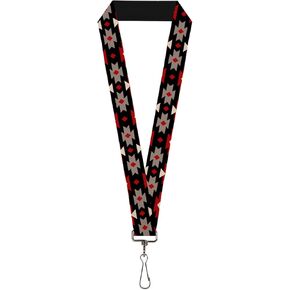 Buckle-Down Lanyard-1.0"-Navajo Black/Gray/red