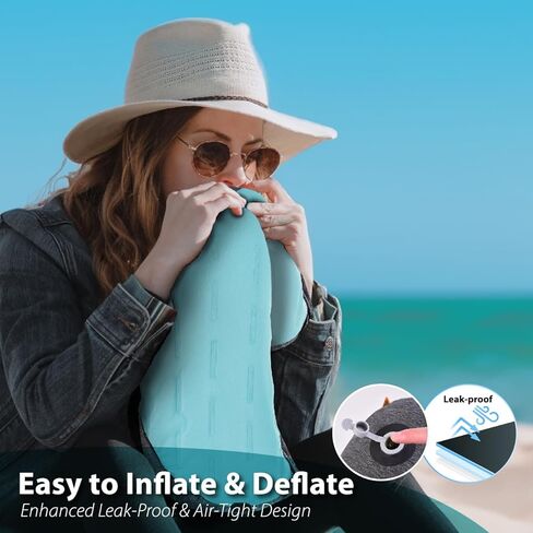 وسادة شاطئ قابلة للنفخ من TREKOLOGY - راحة فائقة وسهولة الحمل - تصميم مريح - وسادة سفر مدمجة - ALUFT Mint SE in Kuwait