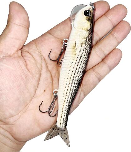 Topwater Artificial Bionic Wobbler Fishing Lure, 5.5in/1.02oz Slow Sinking Simulation Multi Jointed Hard Bait, Fishing Accessories for Freshwater & Saltwater in Saudi Arabia