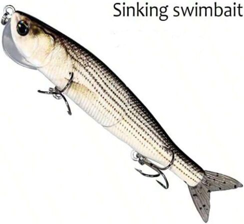 Topwater Artificial Bionic Wobbler Fishing Lure, 5.5in/1.02oz Slow Sinking Simulation Multi Jointed Hard Bait, Fishing Accessories for Freshwater & Saltwater in Saudi Arabia