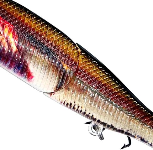Topwater Artificial Bionic Wobbler Fishing Lure, 5.5in/1.02oz Slow Sinking Simulation Multi Jointed Hard Bait, Fishing Accessories for Freshwater & Saltwater in Saudi Arabia