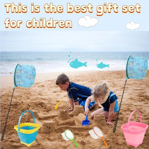 Kids Fishing Net, Aluminum Alloy Fishing Net Telescoping Handle, Foldable Heach Huckets for Kids, Butterfly Net with Storage Bag, Beach Net for Kids, Small Fishing Net, Butterfly Net for Kids in Saudi Arabia