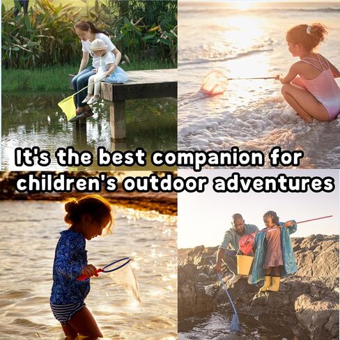 Kids Fishing Net, Aluminum Alloy Fishing Net Telescoping Handle, Foldable Heach Huckets for Kids, Butterfly Net with Storage Bag, Beach Net for Kids, Small Fishing Net, Butterfly Net for Kids in Saudi Arabia
