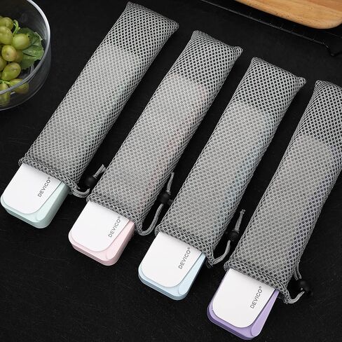 DEVICO Travel Utensils, 18/8 Stainless Steel 4pcs Cutlery Set Portable Camp Reusable Flatware Silverware, Include Fork Spoon Chopsticks with Case (Pink) in Saudi Arabia