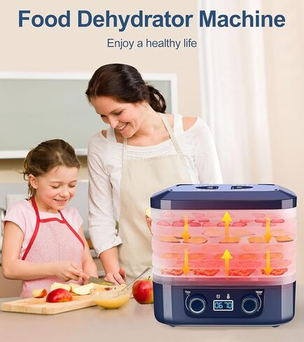 آلة تجفيف الطعام، مجفف للأغذية والمتشنج مع درجة حرارة قابلة للتعديل (95-158 درجة فهرنهايت) ومؤقت 48 ساعة، مجفف طعام رقمي مع 5 صواني، مجفف طعام كهربائي للحوم ومكافآت الحيوانات الأليفة والأعشاب in Kuwait