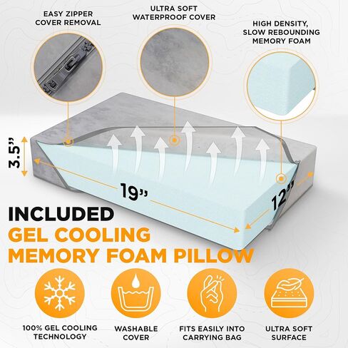 Mason & Co CertiPur-US Memory Foam Camping Mattress Pad - Gel Infused Camp Bed Travel Mattress with Pillow + Carry Bag - Guest Mattress for Floor, Roll Up Mattress for Camping Car Sleepover Kids Adult in Saudi Arabia