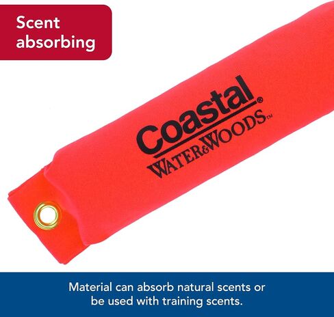 Water & Woods Canvas Dog Training Dummies by Coastal Pet - Improves Dog Hunting Skills - Durable Canvas Material - Safe Training Tool - Orange, 3" x 12" in Saudi Arabia