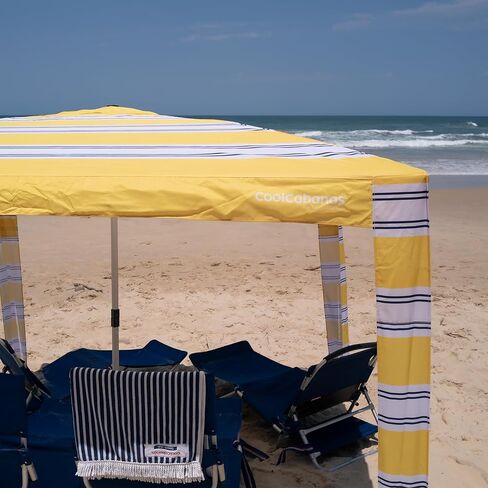 CoolCabana - The World's Best Beach Shelter |Large 8' x 8'| UPF 50+ | Beach Shade for The Whole Family | Strong in The Wind (Coronado Navy, 64ft2-8' x 8') in Kuwait