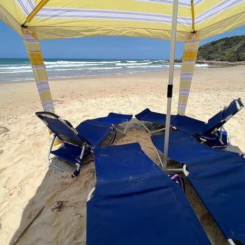 CoolCabana - The World's Best Beach Shelter |Large 8' x 8'| UPF 50+ | Beach Shade for The Whole Family | Strong in The Wind (Coronado Navy, 64ft2-8' x 8') in Kuwait