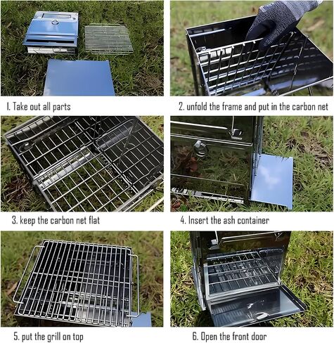 Mini Wood Burning Portable Folding Camp Stove with Carry Bag,Stormproof Design Stainless Steel Outdoor Cooking Stove for Backpacking, BBQ, and Picnic (Medium) in Saudi Arabia