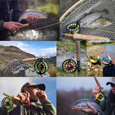 Toro Series Fly Fishing Reel with Large Arbor, CNC-Machined Aluminum Alloy Body: 3/4, 5/6, 7/8 wt in Blue, Green, or Black in Saudi Arabia