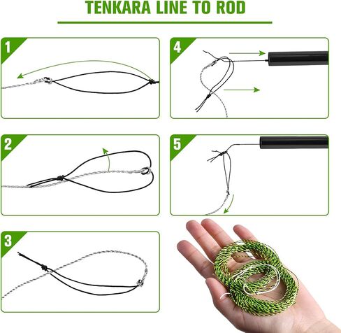 Goture Tenkara Line 2 PCS Fishing Tapered Float Polyester Line Furled Braided Tippet Ring Fly Line 12ft/3.6m Lengths 3 Colors with Yellow&Black/Gold/Orange&Black in Kuwait