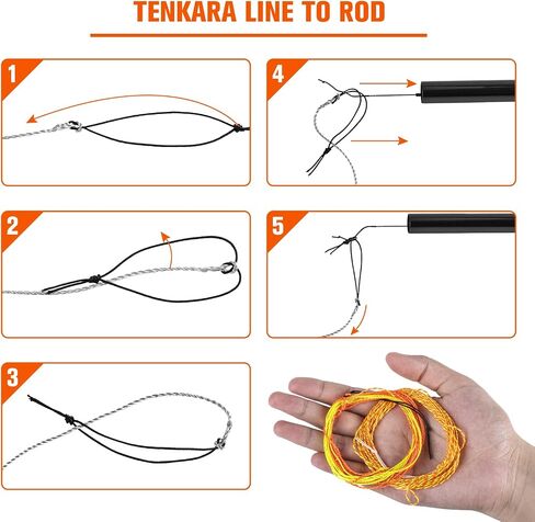خط Goture Tenkara قطعتين لصيد الأسماك مدبب من البوليستر خط طائر مضفر ملفوف بطول 12 قدم/3.6 متر 3 ألوان مع الأصفر والأسود/الذهبي/البرتقالي والأسود in Saudi Arabia