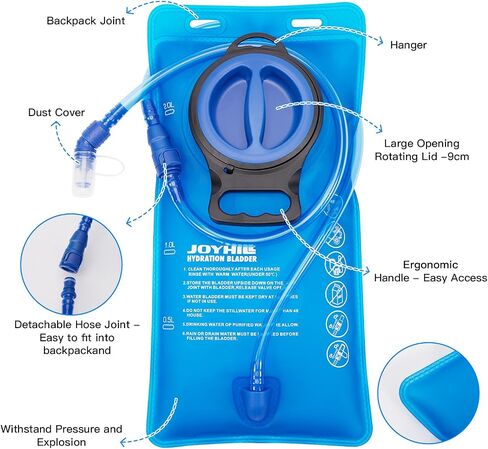 JOYHILL TPU مثانة ترطيب، 1.5L 2L 3L مثانة مياه للمشي لمسافات طويلة على ظهره خالية من BPA حزمة ترطيب مانعة للتسرب in Saudi Arabia