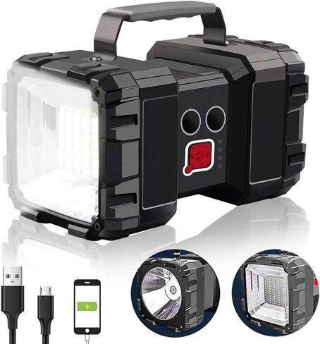 AlpsWolf Rechargeable Flashlight, LED Spotlight Flashlight 10000 Capacity 1200LM 20h Ultra-Long Standby 3+4 Lights Modes Camping Flashlight Waterproof with USB Output as a Power Bank in Saudi Arabia
