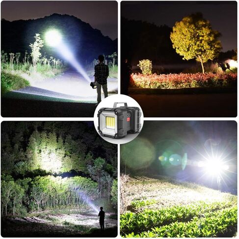 AlpsWolf Rechargeable Flashlight, LED Spotlight Flashlight 10000 Capacity 1200LM 20h Ultra-Long Standby 3+4 Lights Modes Camping Flashlight Waterproof with USB Output as a Power Bank in Saudi Arabia