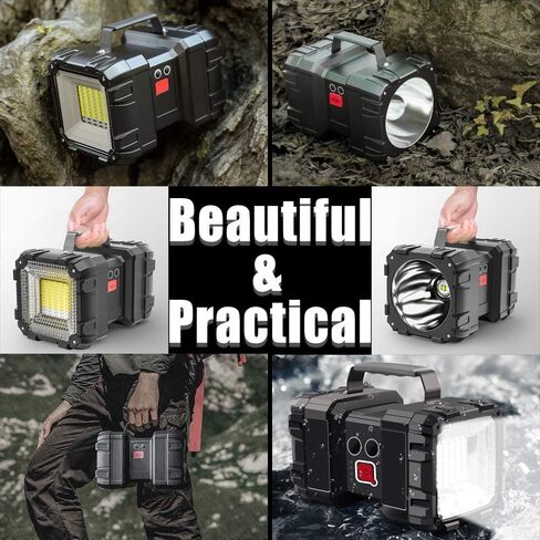 AlpsWolf Rechargeable Flashlight, LED Spotlight Flashlight 10000 Capacity 1200LM 20h Ultra-Long Standby 3+4 Lights Modes Camping Flashlight Waterproof with USB Output as a Power Bank in Saudi Arabia