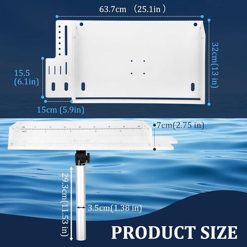 Boat Cutting Board 25.1" x 13", Bait Board/Fillet Table with Separate Tool Slots, 360° Adjustable Rod Holder Fishing Fillet Table with Scale, Extended Boat Fish Cleaning Table in Kuwait