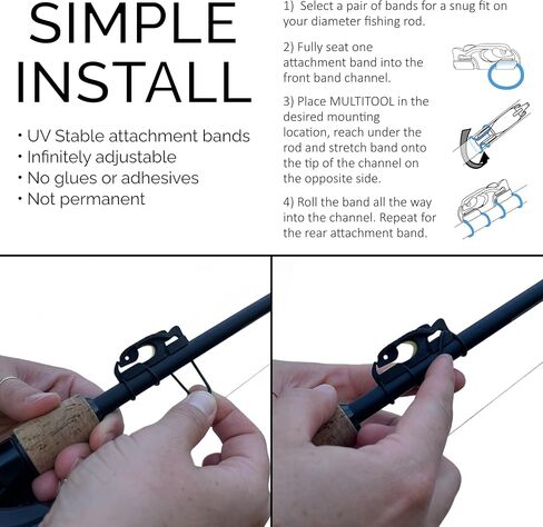 FinMan Multitool & Stow | Rod Mounted Line Cutter & Hook Keeper for Tackle Changes | Prevent Tangles, Keep Hooks Safe and Sharp, and Secure Weights | Easy to Install & Made in The USA in Saudi Arabia