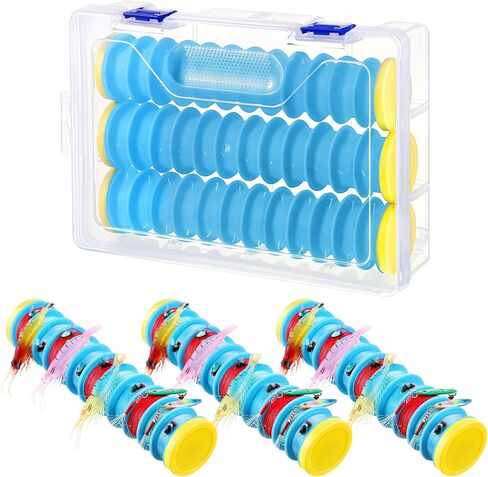 Dreyoo 3 Pcs Fishing Line Storage Holders Organizer with 12 Line Slots Keep Your Fishing Lines Entanglement Free Fishing Line Spooler Winder Fishing Line Hook Leader Keeper with Rigging Spools in Kuwait