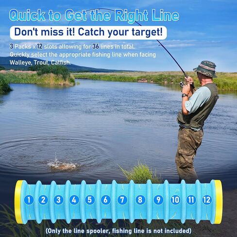 Dreyoo 3 Pcs Fishing Line Storage Holders Organizer with 12 Line Slots Keep Your Fishing Lines Entanglement Free Fishing Line Spooler Winder Fishing Line Hook Leader Keeper with Rigging Spools in Kuwait