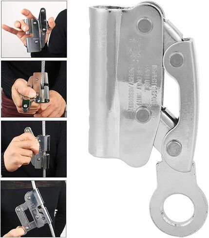 Climbing Rope Grab, Ascender Fall Protection Device Grip Clamp Self Locking Safety Protective Stop Descender Rappelling Gear for Roofing Rock Construction Mountaineering Tree Arborist Aerial Work in Saudi Arabia