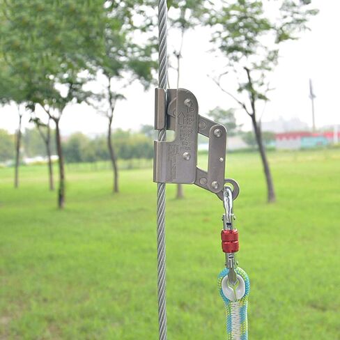 Climbing Rope Grab, Ascender Fall Protection Device Grip Clamp Self Locking Safety Protective Stop Descender Rappelling Gear for Roofing Rock Construction Mountaineering Tree Arborist Aerial Work in Saudi Arabia