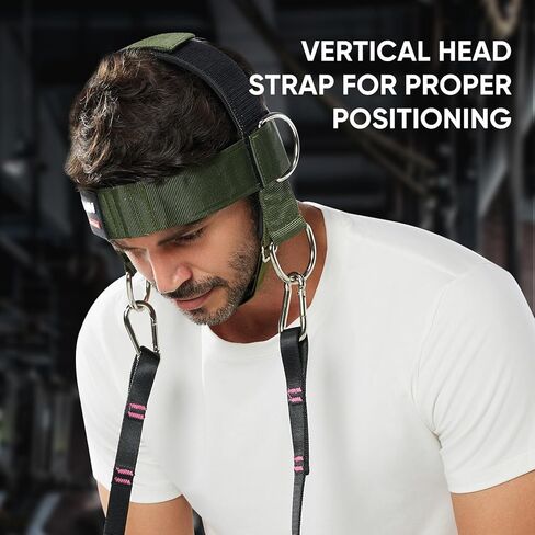 سرج للرقبة مبطن لتدريب القوة - تحسين قوة الرقبة وتقليل آلام الرقبة، مدرب للرقبة مع حبل عالي التحمل 40 بوصة/100 سم، حزام من النيوبرين قابل للتعديل ومتعدد الاتجاهات، حزام للرقبة للصالة الرياضية والاستخدام المنزلي in Kuwait