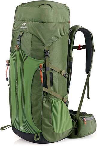Naturehike 55/65L Internal Frame Hiking Backpack for Outdoor Camping Travel Backpacking Backpack for Men (Army Green, 55L) in Saudi Arabia