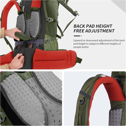 Naturehike 55/65L Internal Frame Hiking Backpack for Outdoor Camping Travel Backpacking Backpack for Men (Army Green, 55L) in Saudi Arabia