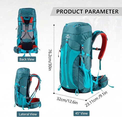 Naturehike 55/65L Internal Frame Hiking Backpack for Outdoor Camping Travel Backpacking Backpack for Men (Army Green, 55L) in Saudi Arabia